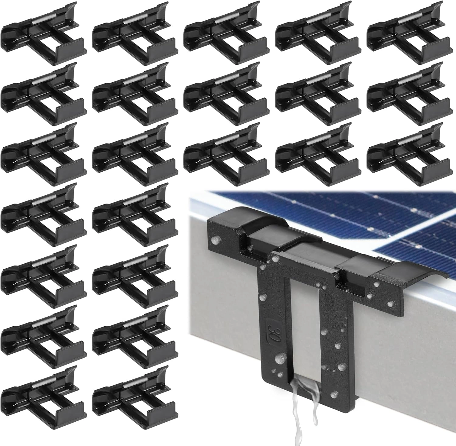 Fentar Wasserablauf Clips 30mm – Solarpanel Clips gegen Wasser am Modulrand