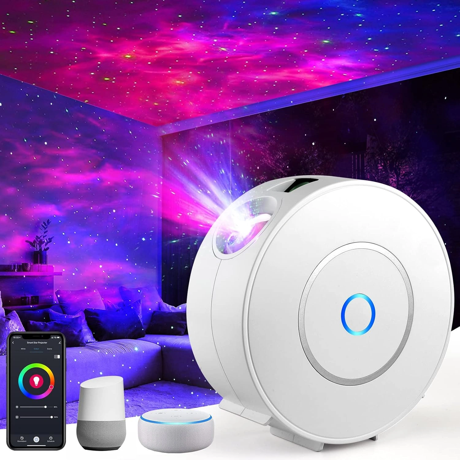 LED Smart Sternenhimmel Projektor – WLAN Galaxy Nachtlicht mit App & Sprache