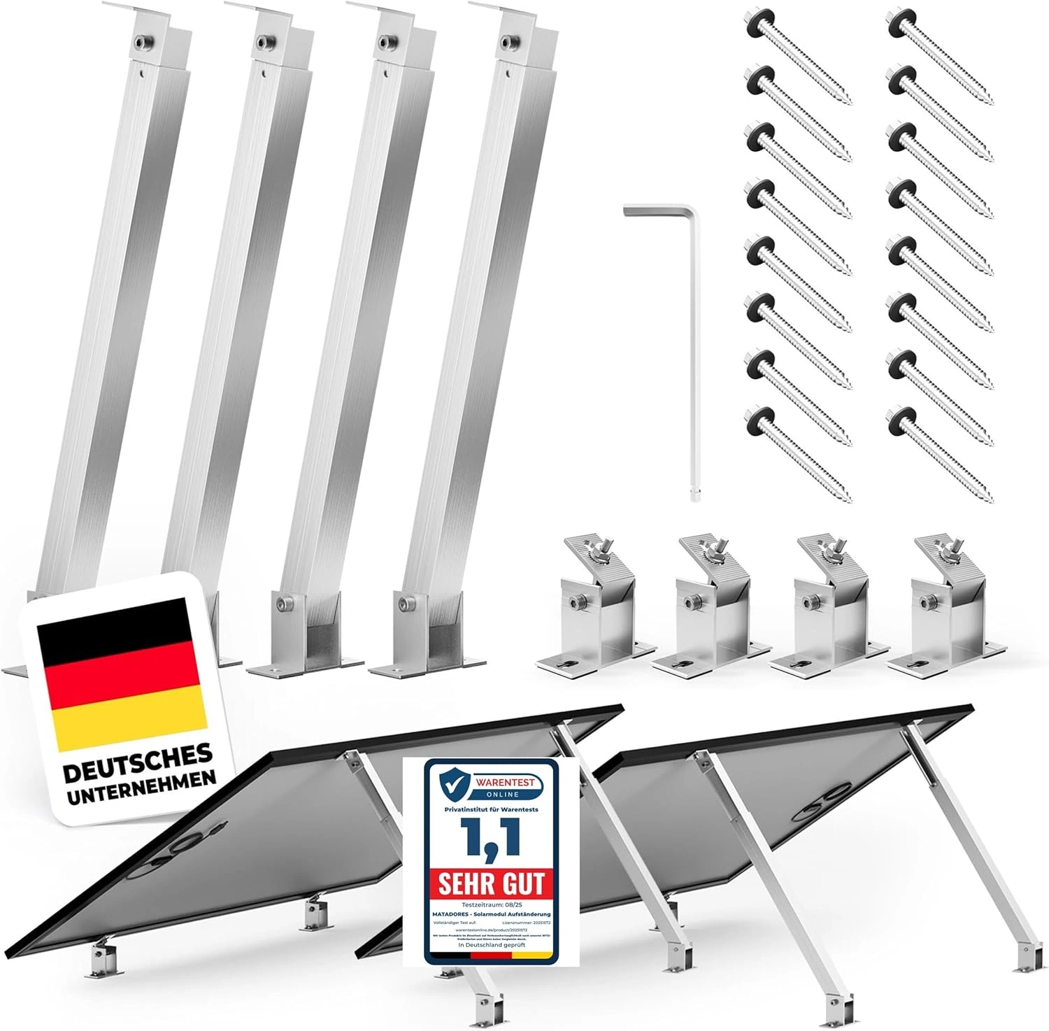MATADORES Aufständerung für Solarmodule Test – 15° bis 60° verstellbar