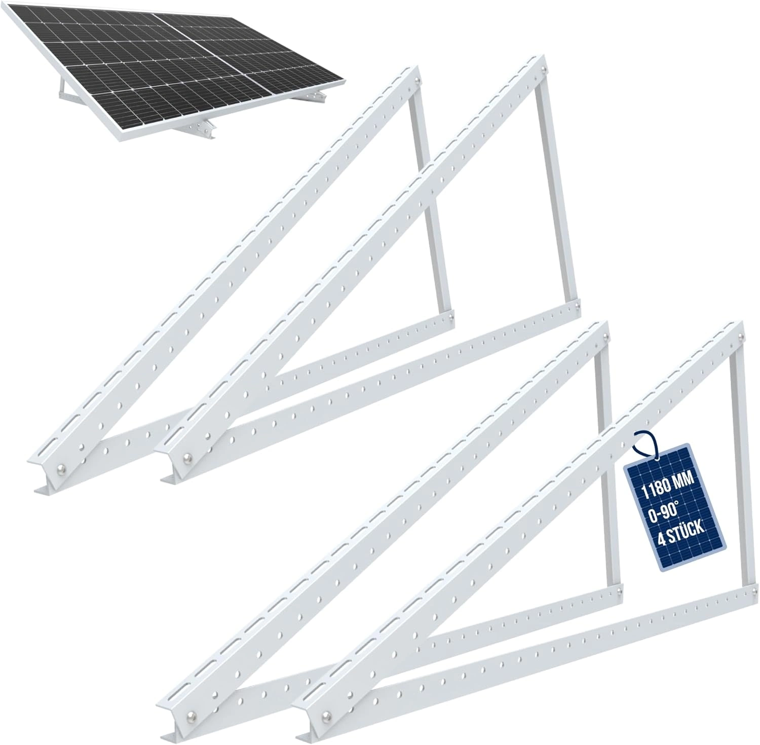 NuaSol Balkonkraftwerk Halterung Test – 118 cm Aufständerung für 2 Solarmodule