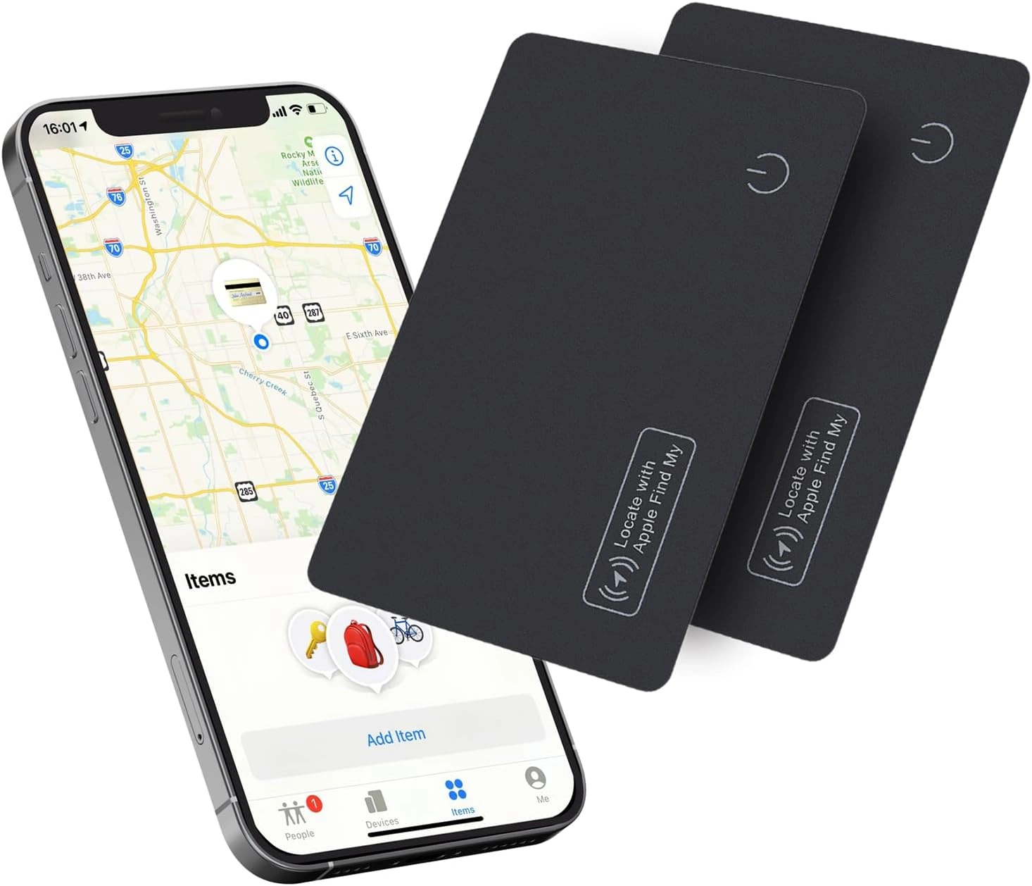 Reyke Dünne Wallet-Tracker-Karte – wiederaufladbar, Apple Find My kompatibel