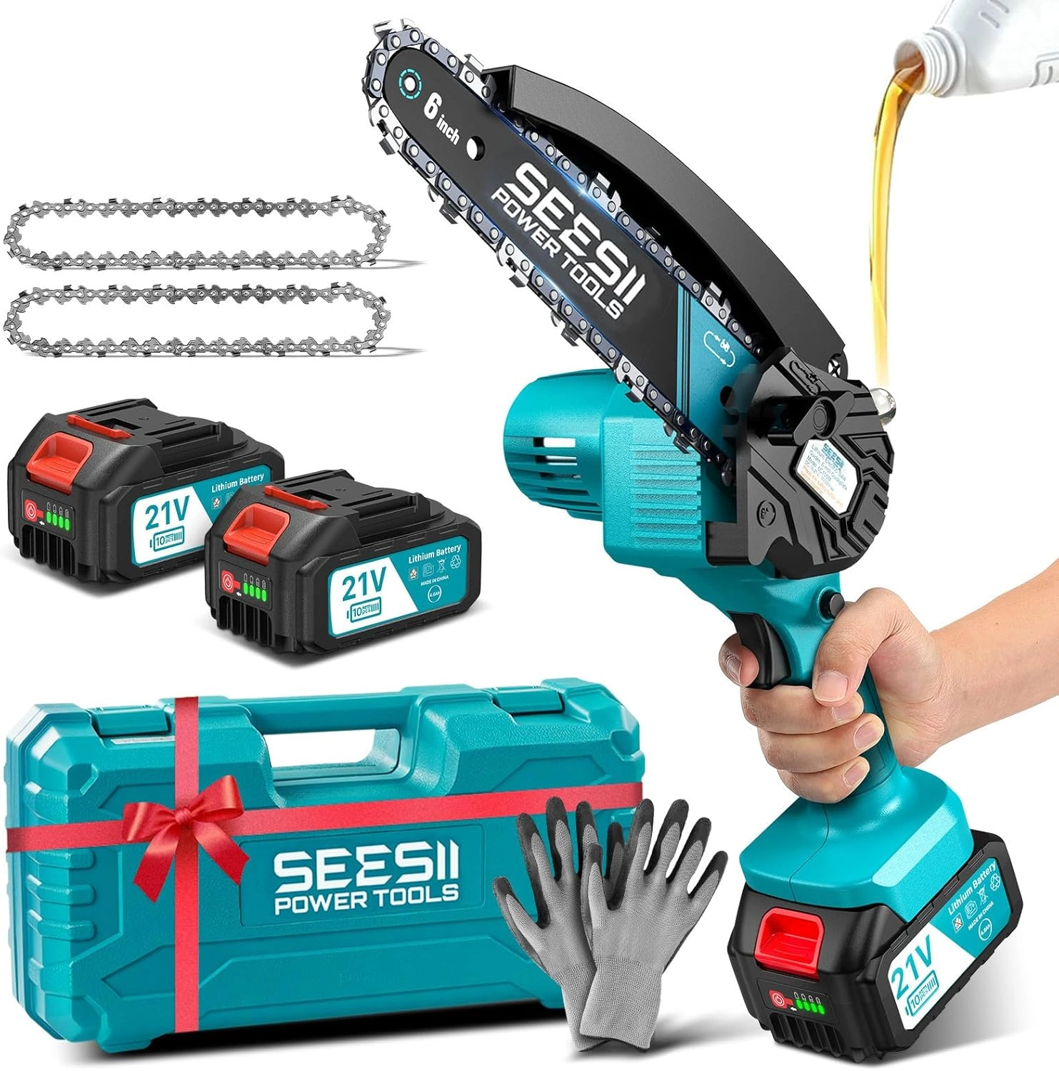 Seesii Mini Kettensäge Akku Test 🔥 6 Zoll Handkettensäge für Garten & Holz?