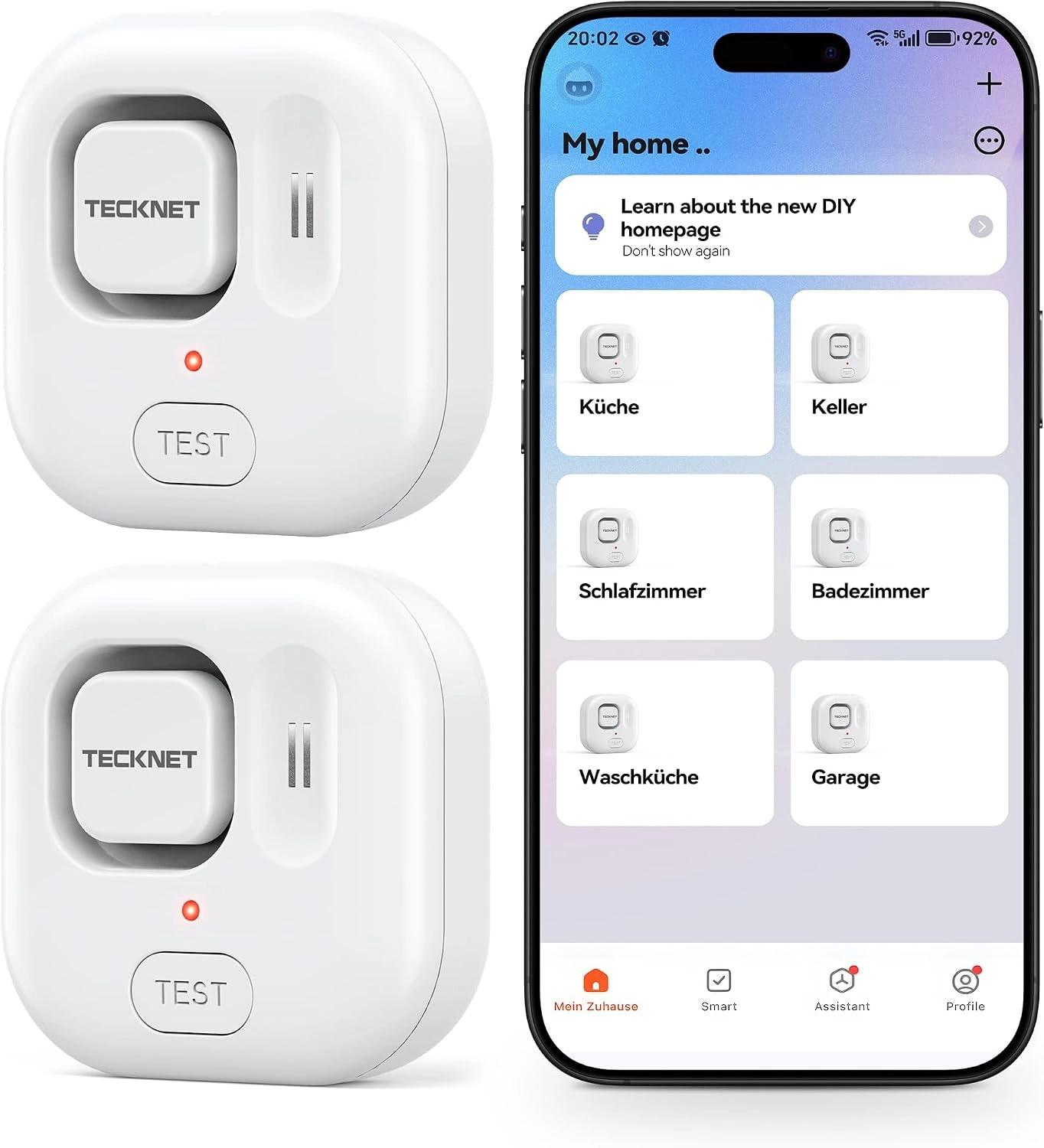 TECKNET Smart Wassermelder 2er-Set erklärt – WLAN-Alarm mit App