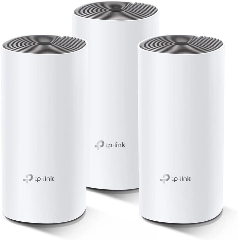 TP-Link Deco E4 Mesh WLAN Set (3er Pack) – AC1200 Dualband Mesh-System für große Häuser bis 370 m²