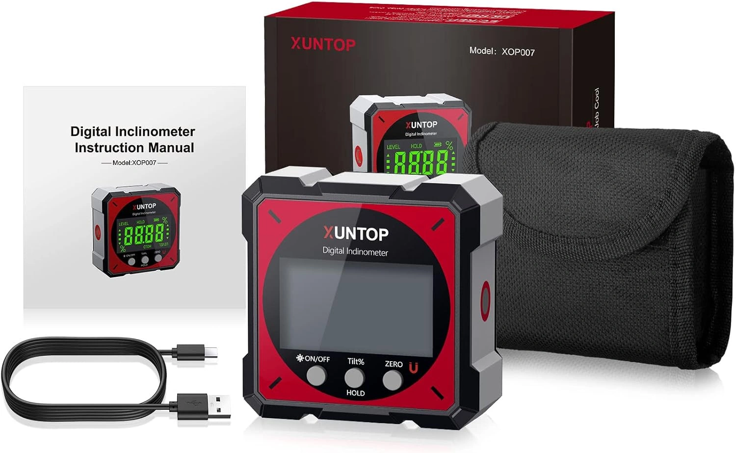 XUNTOP XOP007 Überblick – digitaler Neigungsmesser mit Laser und Magnet